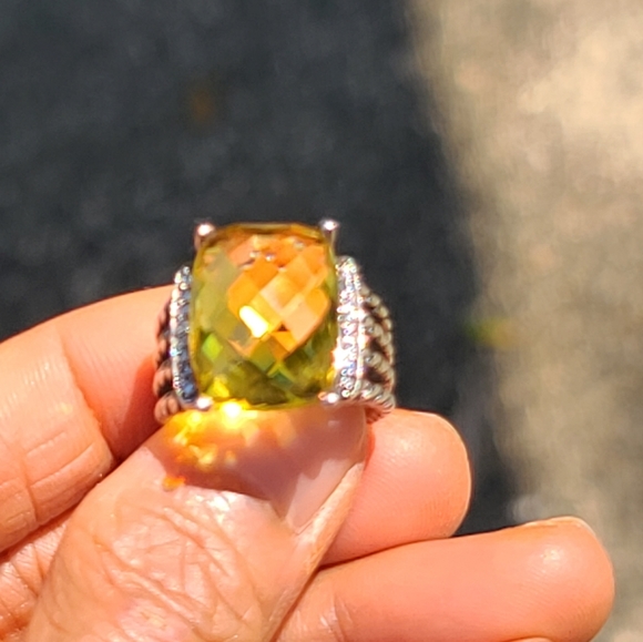 David Yurman Wheaton Citrine with Diamonds Ring - Picture 3 of 5